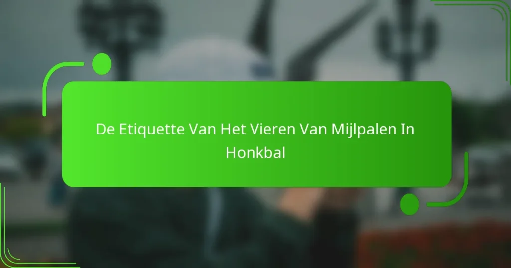 De Etiquette Van Het Vieren Van Mijlpalen In Honkbal