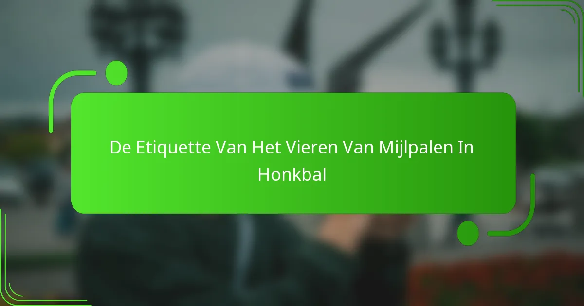 De Etiquette Van Het Vieren Van Mijlpalen In Honkbal