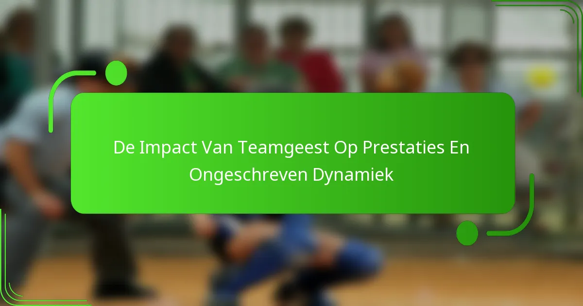 De Impact Van Teamgeest Op Prestaties En Ongeschreven Dynamiek