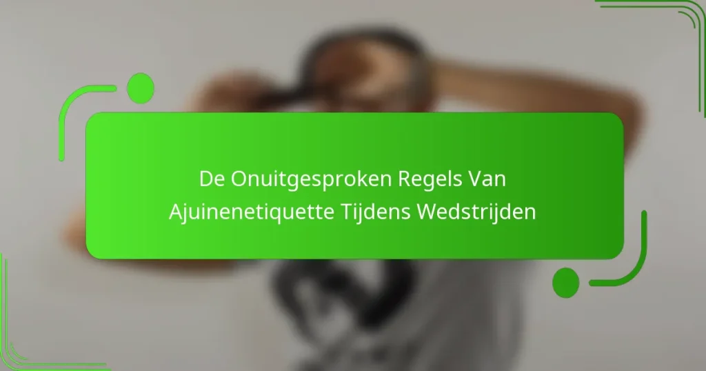 De Onuitgesproken Regels Van Ajuinenetiquette Tijdens Wedstrijden