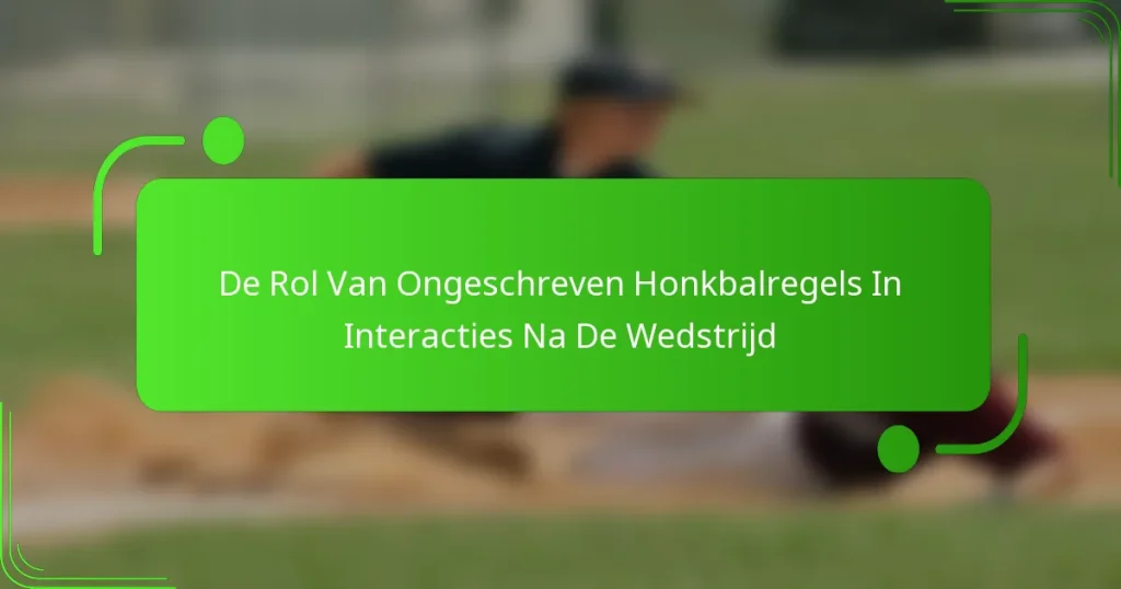 De Rol Van Ongeschreven Honkbalregels In Interacties Na De Wedstrijd