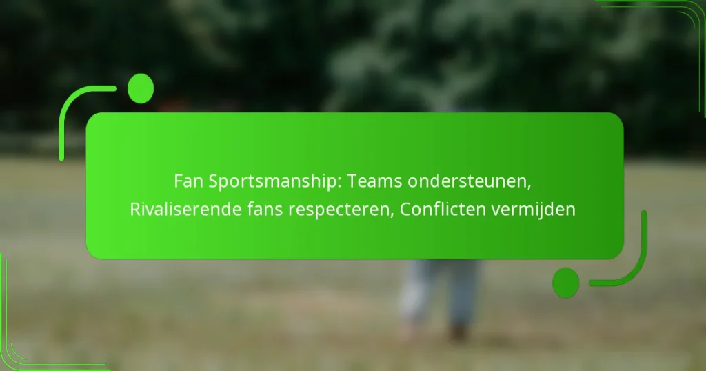 Fan Sportsmanship: Teams ondersteunen, Rivaliserende fans respecteren, Conflicten vermijden