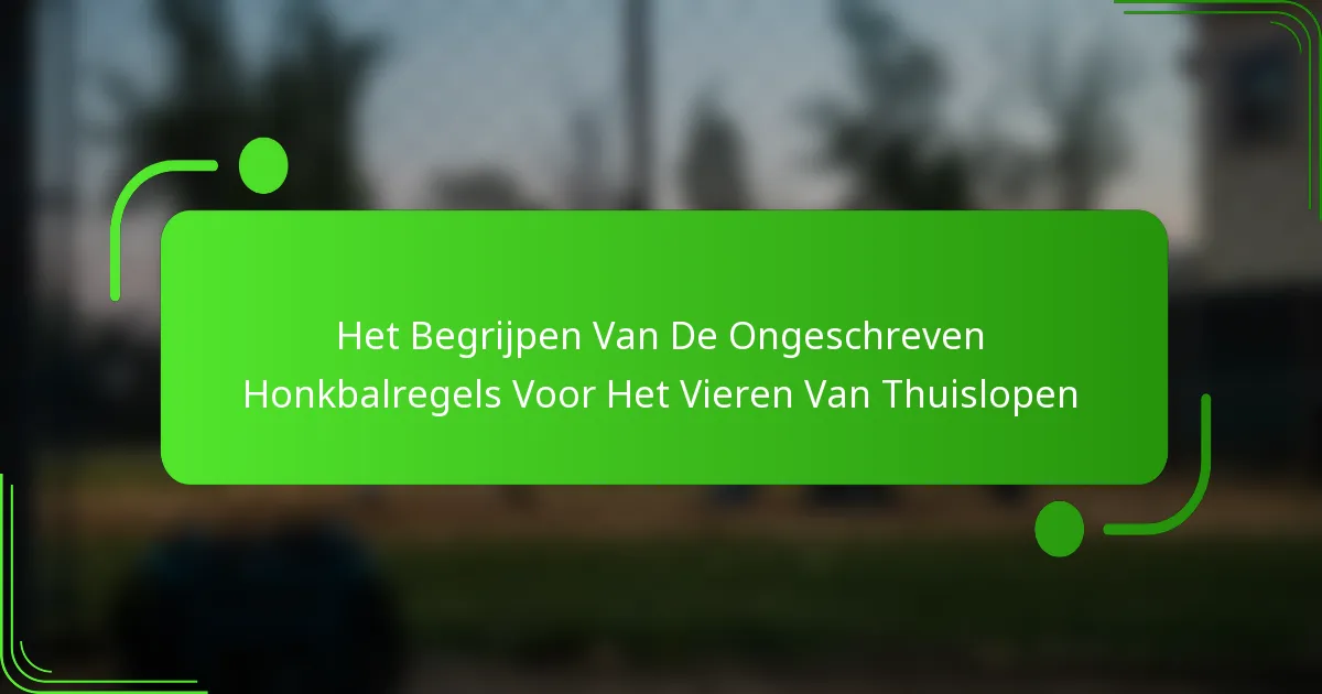 Het Begrijpen Van De Ongeschreven Honkbalregels Voor Het Vieren Van Thuislopen