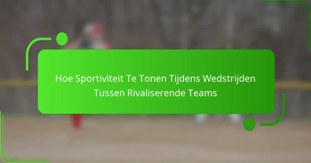 Hoe Sportiviteit Te Tonen Tijdens Wedstrijden Tussen Rivaliserende Teams