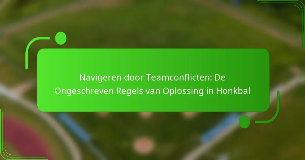Navigeren door Teamconflicten: De Ongeschreven Regels van Oplossing in Honkbal