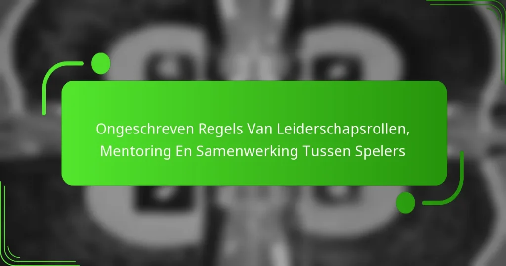 Ongeschreven Regels Van Leiderschapsrollen, Mentoring En Samenwerking Tussen Spelers