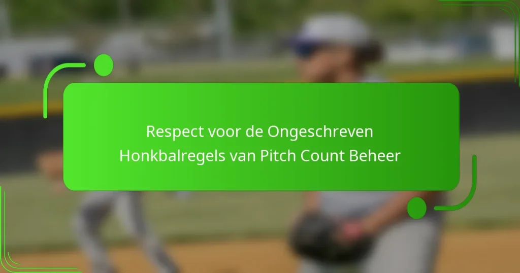 Respect voor de Ongeschreven Honkbalregels van Pitch Count Beheer