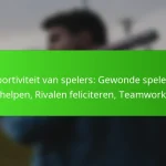 Sportiviteit van spelers: Gewonde spelers helpen, Rivalen feliciteren, Teamwork