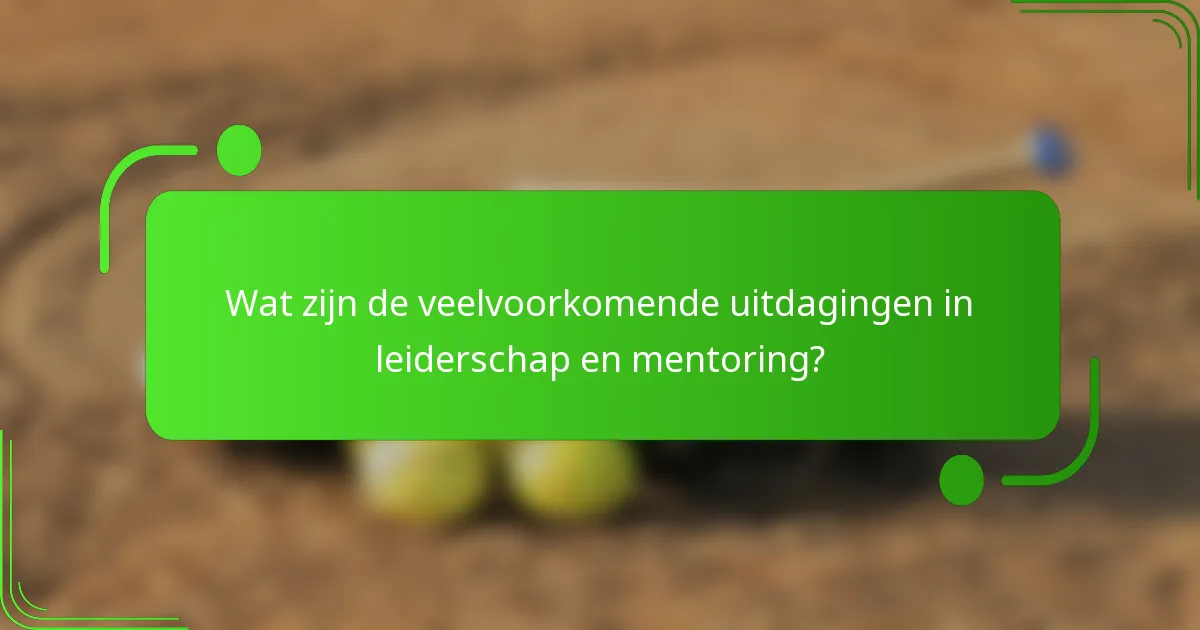 Wat zijn de veelvoorkomende uitdagingen in leiderschap en mentoring?